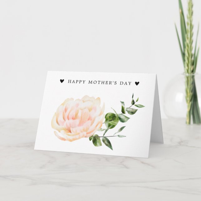 Pink Floral Happy Mother's Day Card (Front)