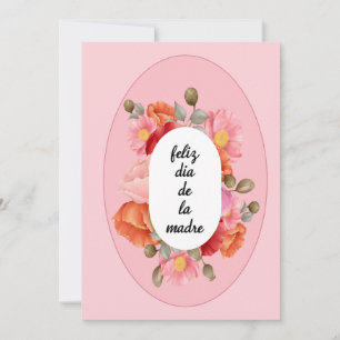Pink Floral Happy Mothers Day In Spanish Holiday Card