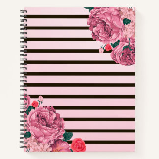 Pink Floral Hardcover Notebook
