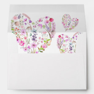 Pink Floral Heart Baby In Bloom Baby Shower Envelope