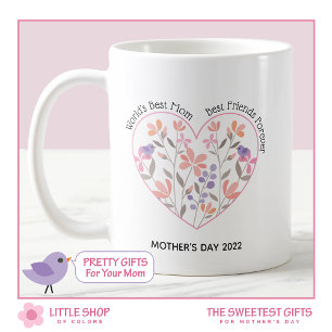 Pink Floral Heart Mother’s Day Coffee Mug
