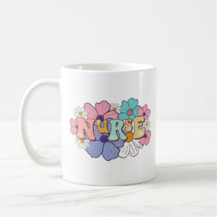 Pink Floral Heart Nurse Doctor Coffee Mug