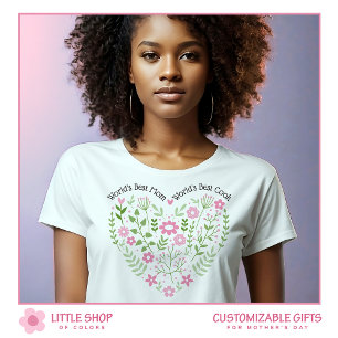 Pink Floral Heart World's Best Mom T-Shirt