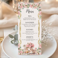 Pink Floral High Tea Party Bridal Birthday Baby