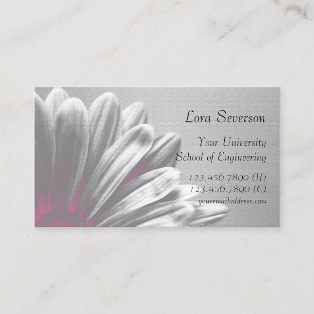 Pink Floral Highlights Graduate Calling Card (Front)
