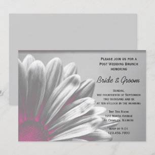 Pink Floral Highlights Post Wedding Brunch Invitation