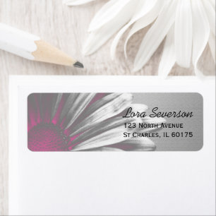 Pink Floral Highlights Return Address