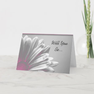 Pink Floral Highlights Will You Be My Bridesmaid Invitation