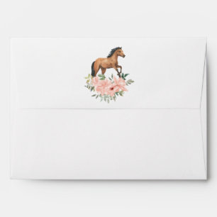 Pink Floral Horse Birthday Envelope