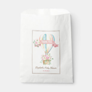 Pink Floral Hot Air Balloon Adventure Baby Shower Favour Bags