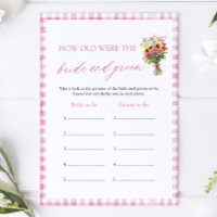 Pink Floral How Old Were The Bride & Groom Game