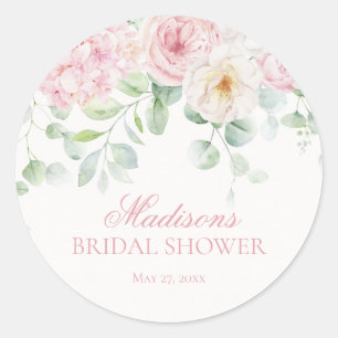 Pink Floral Hydrangea Bridal Shower Invite Seal