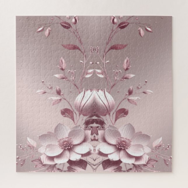 Pink Floral Jigsaw Puzzle (Vertical)
