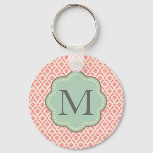 Pink Floral Key Ring