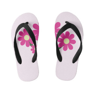 Pink Floral Kid's Flip Flops