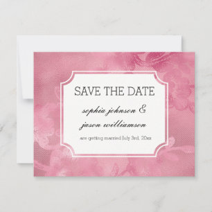 Pink Floral Lace save the date