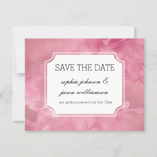 Pink Floral Lace save the date