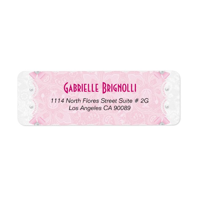 Pink Floral Lace & White Pearls (Front)