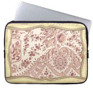 Pink Floral Lace With Roses Laptop Sleeve