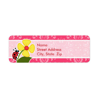 Pink Floral; Ladybug