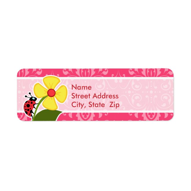Pink Floral; Ladybug (Front)