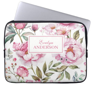 Pink Floral Laptop Sleeve