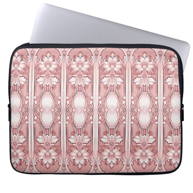 Pink Floral Laptop Sleeve (Front)