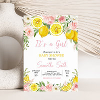 Pink Floral Lemon Baby Shower