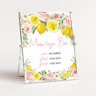 Pink Floral Lemon Mum Osa Bar Poster