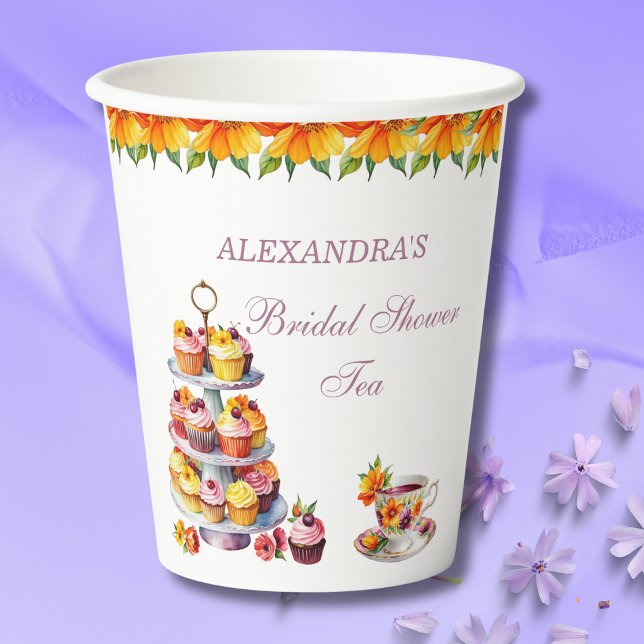 Pink Floral Lilac Tea Party Bridal Shower Paper Cu Cups (Creator Uploaded)