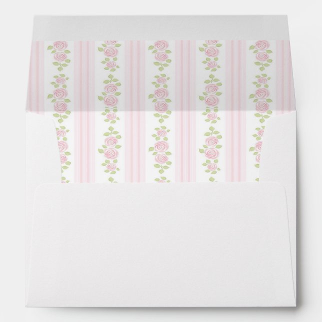 Pink Floral Lined Envelope (Back (Bottom))