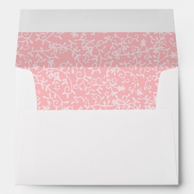 Pink Floral Lined Envelope (Back (Bottom))