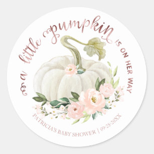 Pumpkin Envelope seal sticker Baby shower Floral