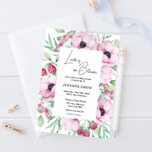 Pink Floral Love is in Bloom Bridal Shower Invitation