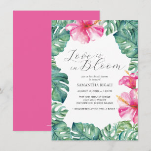 Pink Floral Love Is In Bloom Bridal Shower Invites