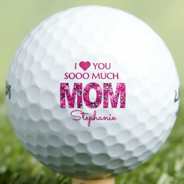Pink Floral Love Mum – Custom Gift Mother’s Day Golf Balls (Creator Uploaded)