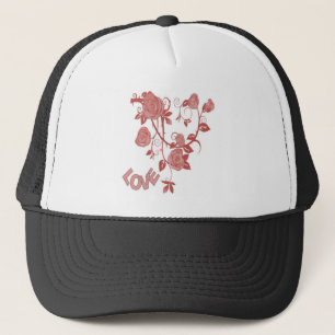 Pink Floral Love Trucker Hat