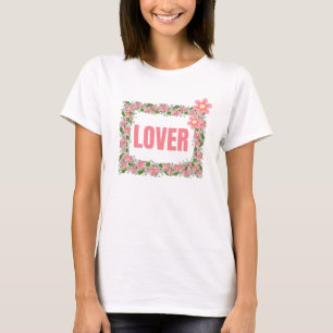 Pink Floral Lover Aesthetic Design Cute Coquette T-Shirt