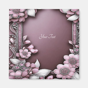 Pink Floral Magnet