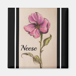 PINK FLORAL MAGNET