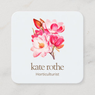 Pink Floral Magnolia Business Card