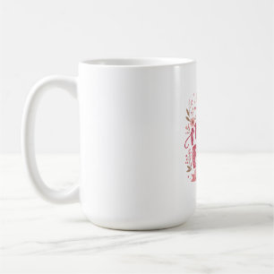 Pink Floral Mama Bear Botanical Illustration Coffee Mug
