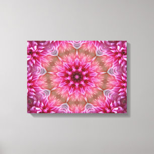 pink floral mandala canvas print