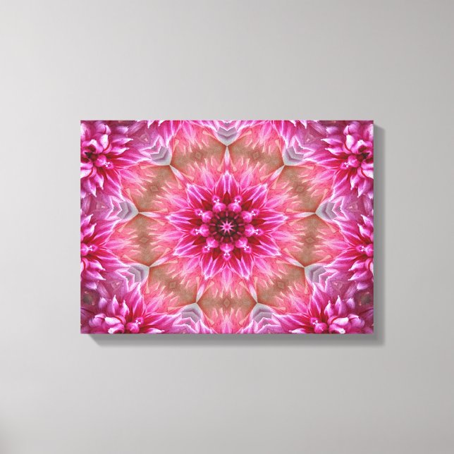 pink floral mandala canvas print (Front)
