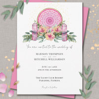 Pink Floral Mandala Crystals Metaphysical Wedding