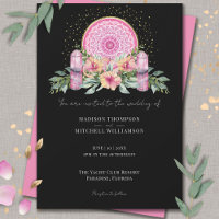 Pink Floral Mandala Crystals Metaphysical Wedding