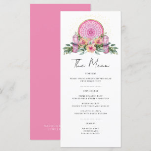 Pink Floral Mandala Crystals Metaphysical Wedding Menu