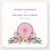 Pink Floral Mandala Crystals Metaphysical Wedding