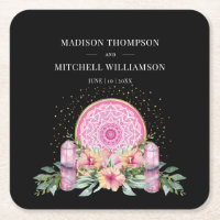 Pink Floral Mandala Crystals Metaphysical Wedding