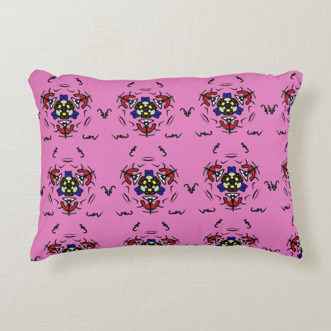 Pink Floral Mandala" Decorative Cushion (Front)